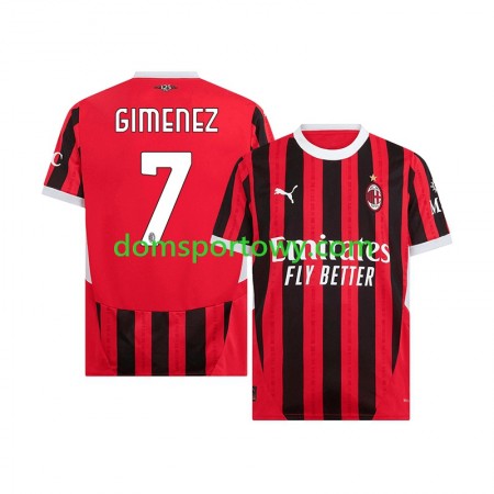 Koszulka AC Milan Santiago Gimenez 7 Domowe Koszulki Piłkarskie 2024-2025 Krótki Rękaw